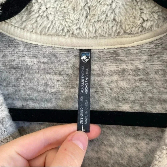 KUHL Alaska 1/2 Zip Jacket Light Gray Cozy Winter Sweater Fleece Women’s - Picture 6 of 10